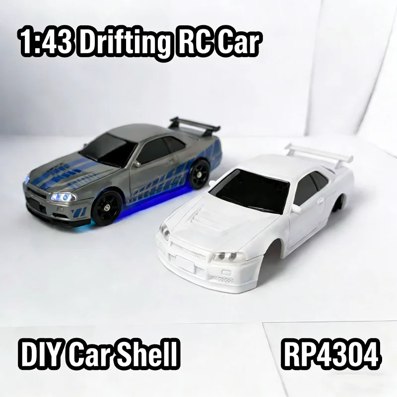 

HB 1:43 RC Drift Car GTR R34 2.4G 4WD ESP Gyro APP Control DIY Белый корпус Сменные шины Полностью пропорциональный RTR
