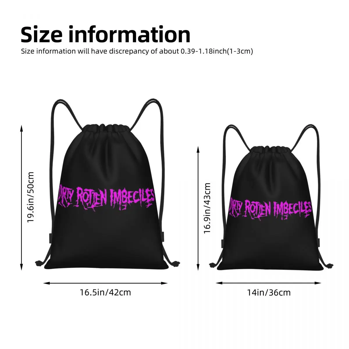 DRI Rock Band Music DIRTY ROTTEN IMBECILES Drawstring Backpack Sports Gym Sackpack String Bag for Yoga