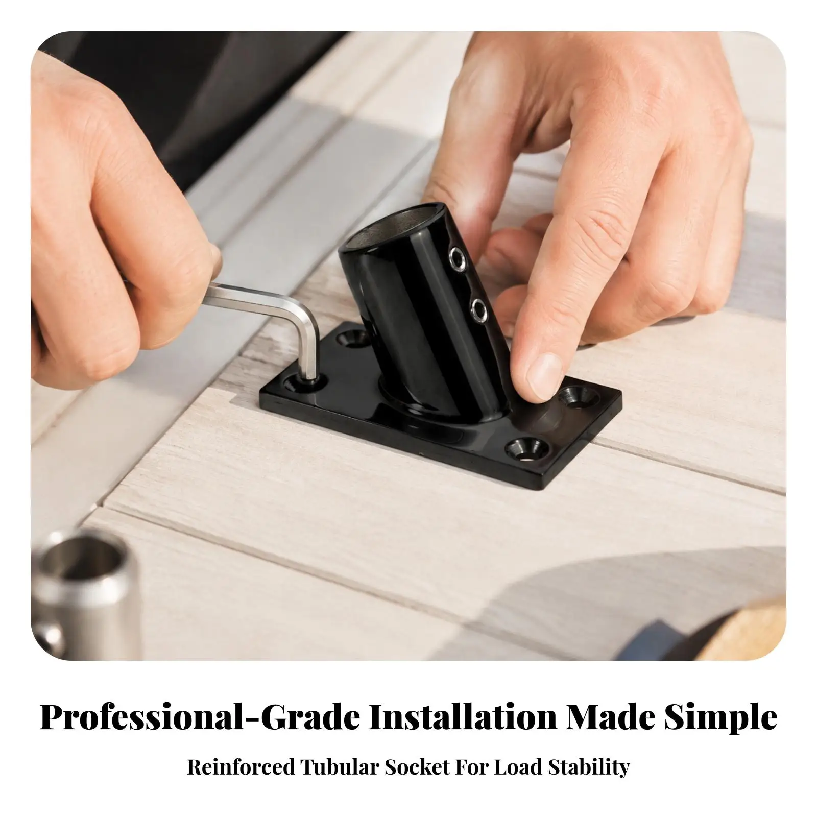 Heavy Duty Boat Railing Bracket Stainless Steel Angled Tube Support for Marine Deck Use