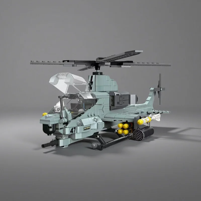 576 stuks Viper helikopter bouwsteenspeelgoed, woondecoratie en doe-het-zelf-montagespellen voor volwassenen en tieners, vakantiecadeaus