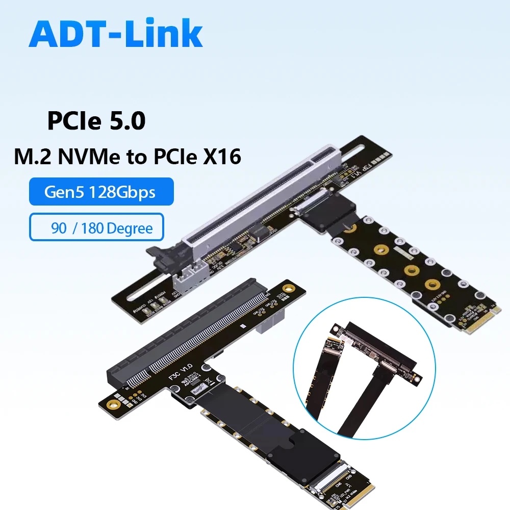 cable-elevador-adt-link-m2-nvme-key-m-ngff-a-pcie-50-x16-para-gpu-gen5-128-gbps-cable-de-extension-grafica-ffc-de-baja-perdida-90-°-180-°-opciones