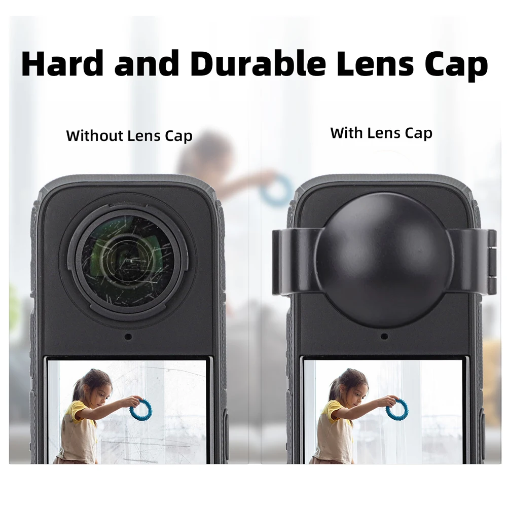 Sunnylife عدسة الغطاء الواقي ل Insta360 X4 غطاء عدسة بانورامية المضادة للسقوط الغبار لملحقات كاميرا Insta 360X4