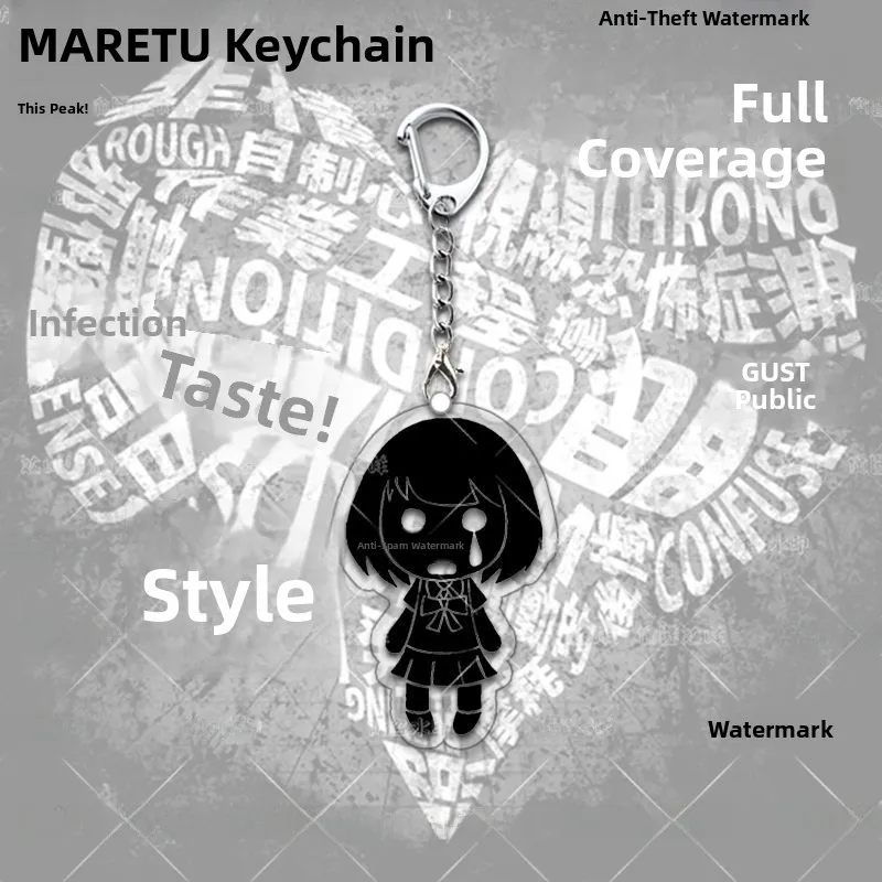 سلسلة مفاتيح أكريليك من ماريتو بتصميم كرتوني للأزواج، قلادة للحقيبة، هدية إبداعية، حبل أكريليك للأزواج، زينة لحقيبة المدرسة #5