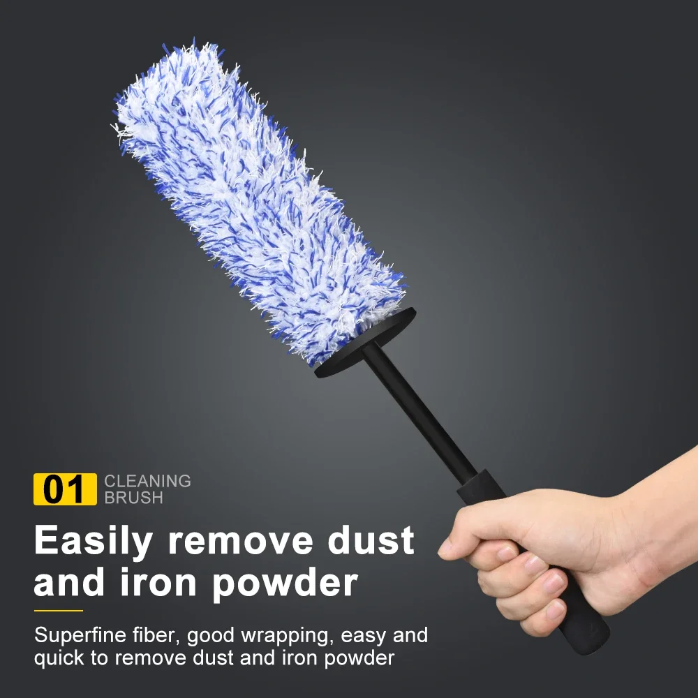 Car Wash Microfiber Wheels Brush Non-Slip Ultra Soft Car Cleaning Gloves Mitt Car Wheel Spokes Brushes Car Accessories image 2