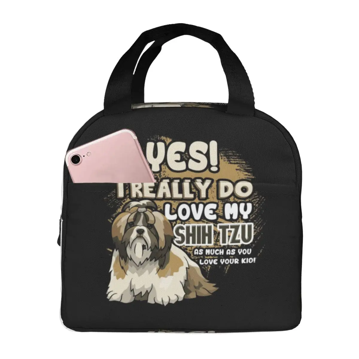 I Really Do Love My Shih Tzu Dog Lunch Bags Insulated Bento Box Lunch Tote Picnic Bags Thermal Bag for Woman Children Work