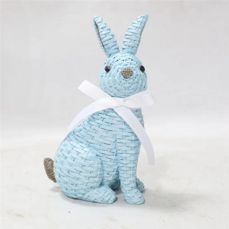 محاكاة الأرنب تمثال عيد الفصح منضدية الديكور، سهلة الاستخدام دائم الأزرق-A #4