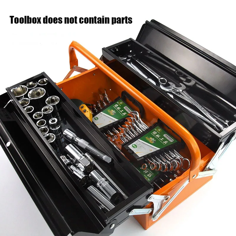 Hardware Toolbox Organizer Stainless Steel Toolbox for Mechanic Metal Mechanical Workshop Tool Box Folding Parts Sealed Box