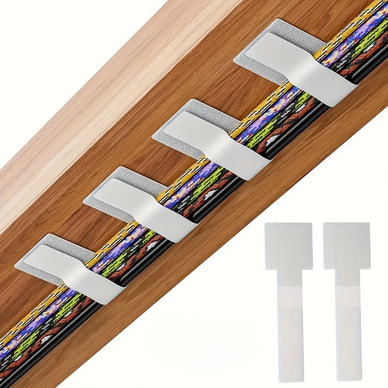 18Pcs Self-Adhesive Strong Reusable Cable Ties Multi-Function Hook And Loop Cable Organizer For Computer Data Cords Wire Managem
