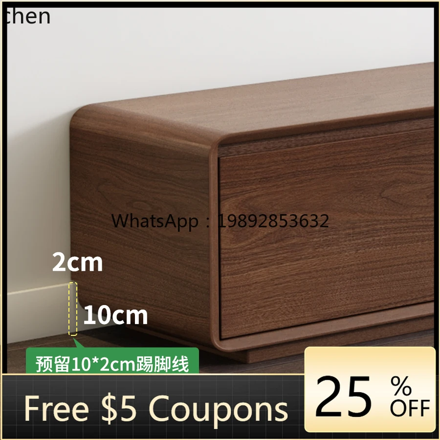 

modern simple TV cabinet coffee table combination small apartment living room paint solid wood TV cabinet
