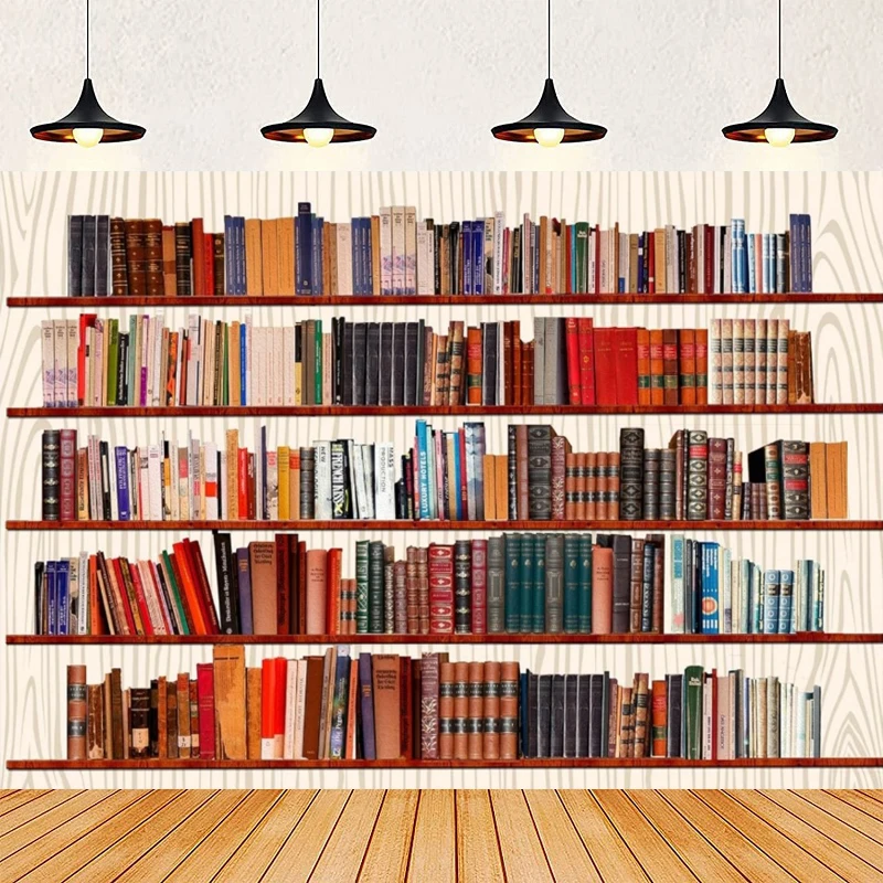 

Книжный шкаф фон для фотосъемки школьная библиотека исследование книжная полка сцена баннер фон фотографический фон для фотостудии