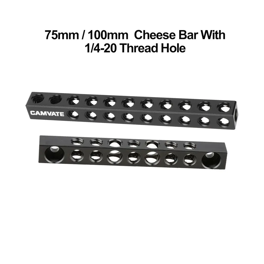 CAMVATE 75/100mm Aluminum Cheese Bar with Multiple 1/4