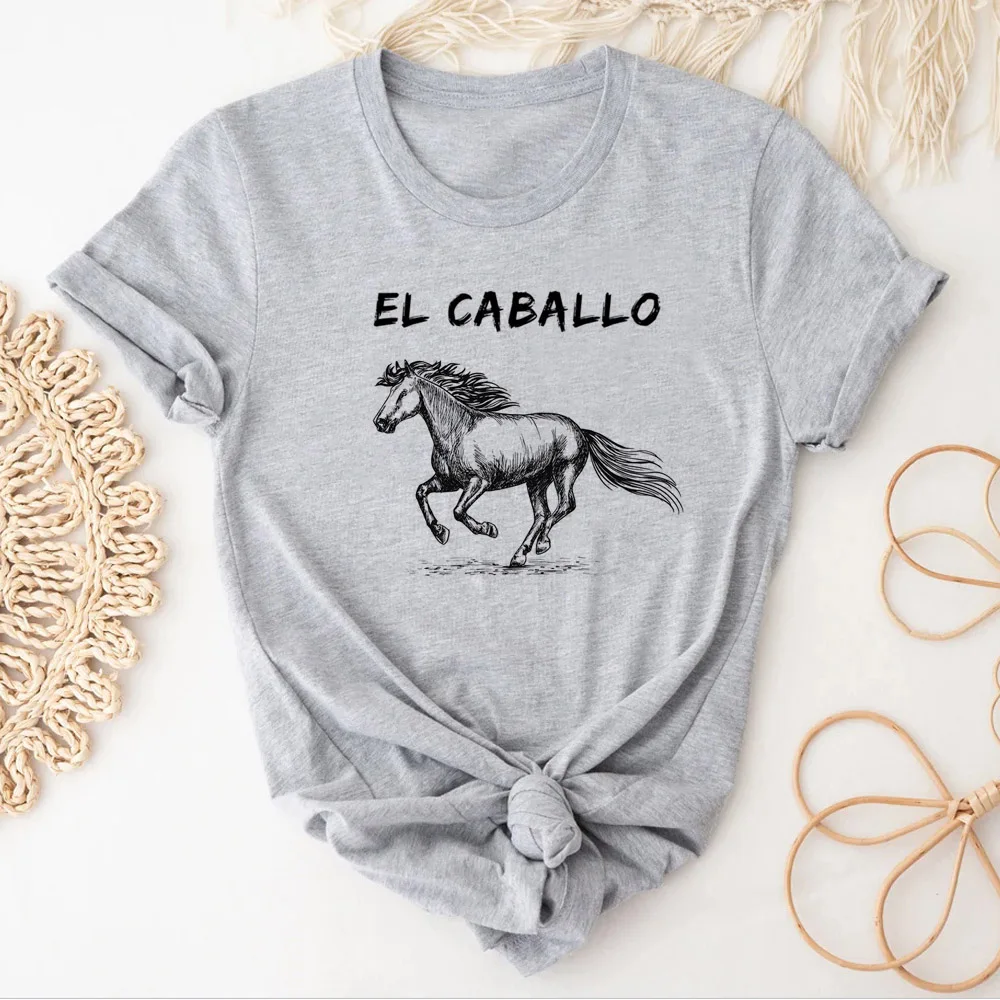 

Caballos top women Y2K designer t-shirts female 2000s clothes