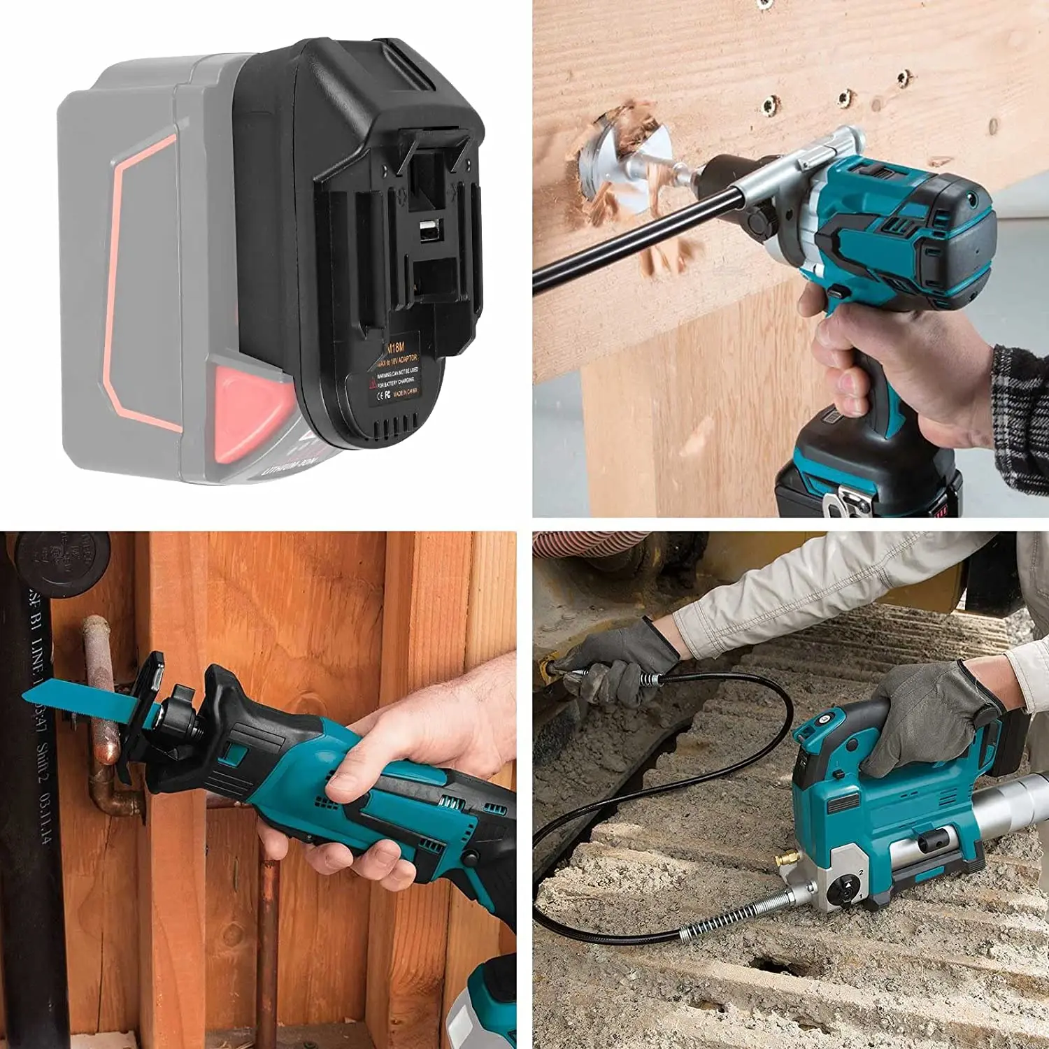 Imagem -06 - Electric Power Tool Adapter Converter Adaptador de Bateria para Dewalt Dcb200 e Dcb205 Lítio 20v para Makita Bl1830 Dm18m