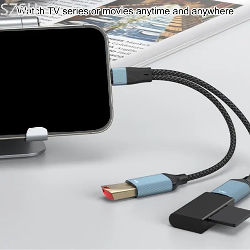 

SZSU USB C Type C Two Port Hubs With Nylons Braided Cable Aluminum Housing For Computer Phone Charging And Fast Speed Data