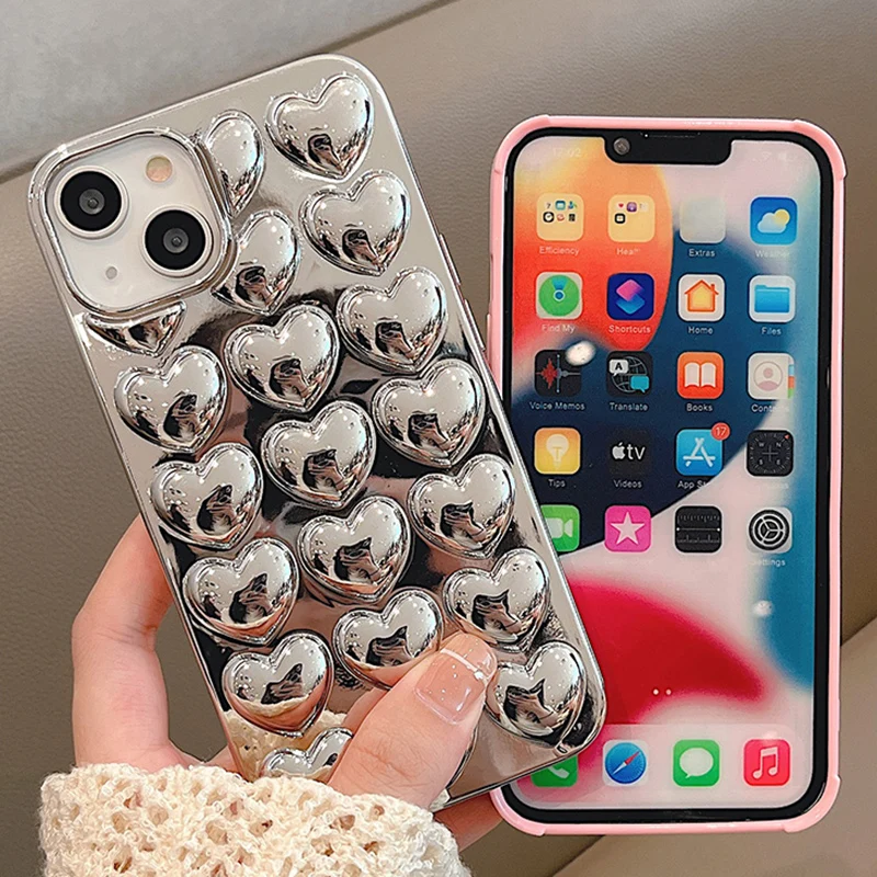 Custodia Personalizzata Per IPhone 14 Con Nome E Cuore - Trasparente, Antiurto In TPU, Cover Con Tecnologia Air Cushion E Bordi Rialzati
