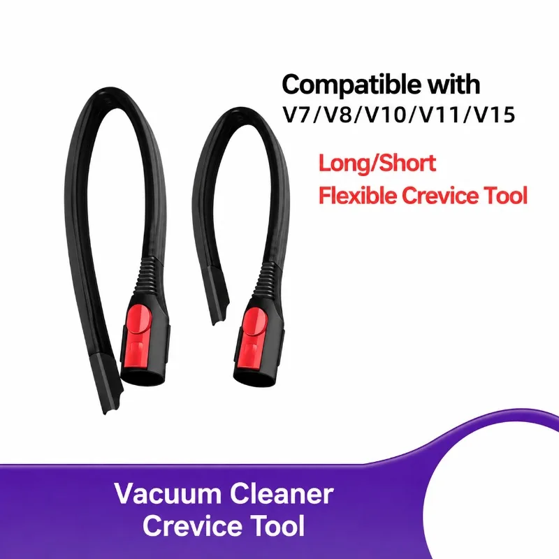Crevice Nozzle and Upholstery Wide‑mouth Brush Attachment Compatible with Dyson V7 V8 V10 V11 V15 Cordless Vacuum Dual‑purpose