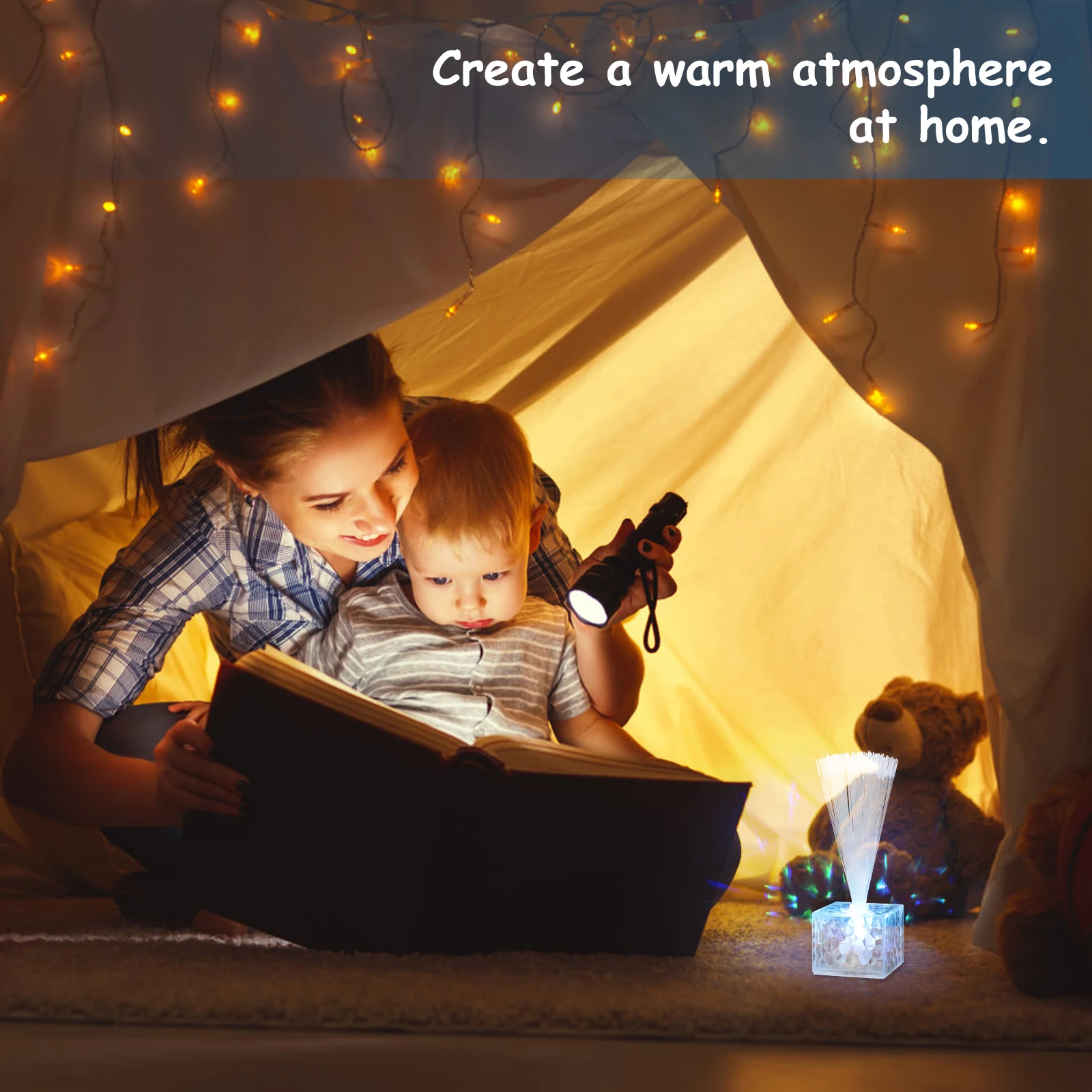 

6Pcs Fiber Optic Lamps Decorative Party Lights Acrylic Material Durable Easy Use Wedding Holiday Birthday Interior Decoration