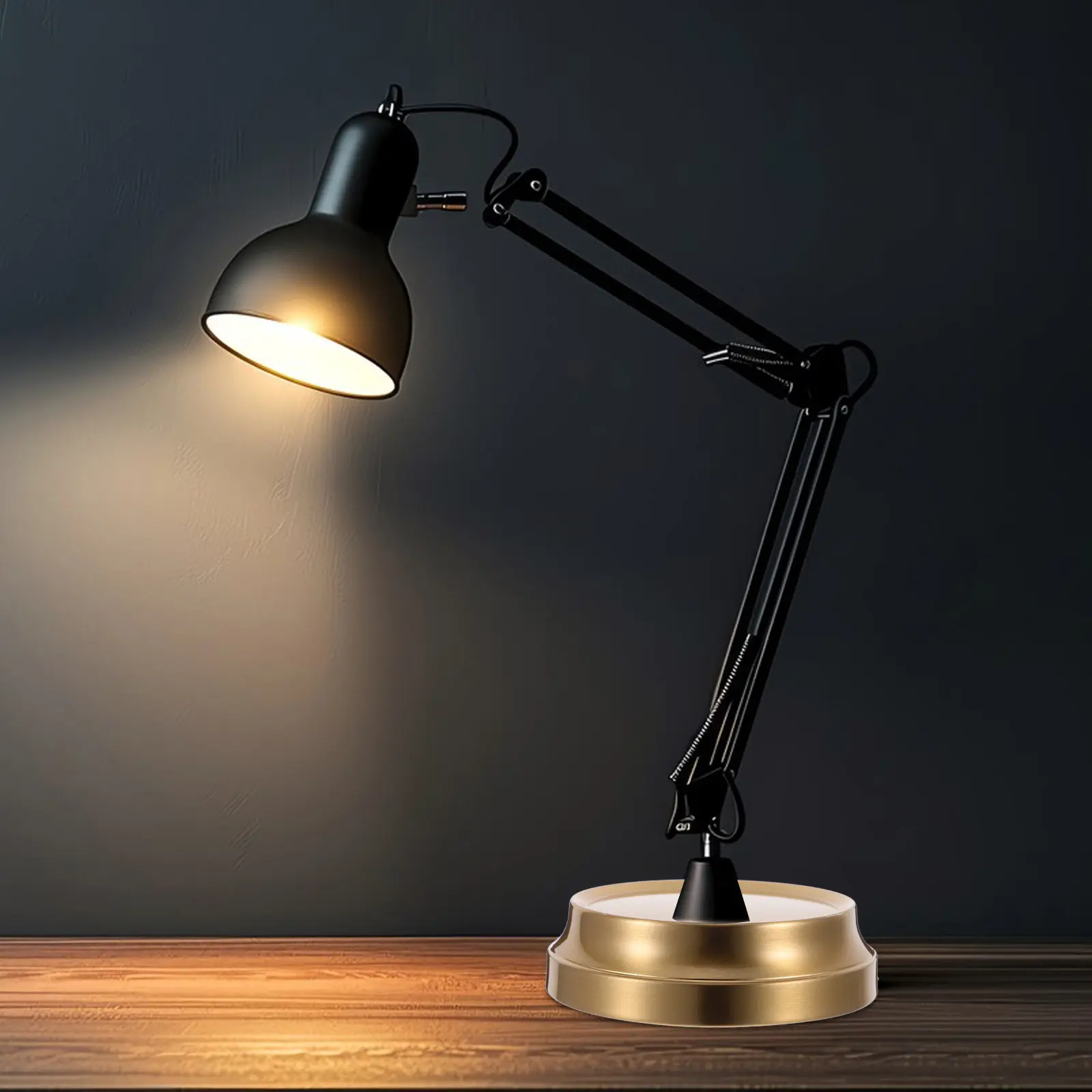 Copper Plated Desk Lamp Base Heavy Duty Iron Round Flat Holder Table Lamp Chassis Universal Desktop Lighting Accessory