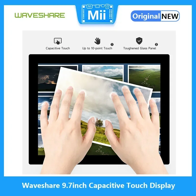 Waveshare 9,7 Zoll kapazitives Touch-Display 768 x 1024, gehärtete Glasscheibe, HDMI-Schnittstelle, IPS-Panel, 10-Punkt-Touch