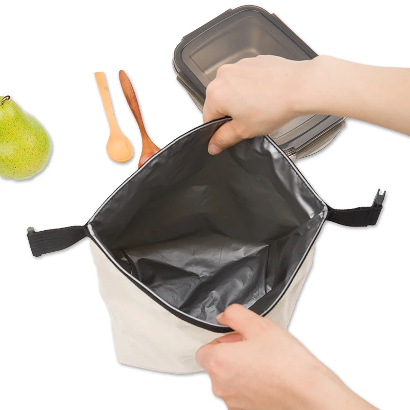 1pc Snap-on Lunch Bag for Students Returning to School, Office Workers, Lunch Box for Packing, Portable Insulated Lunch Bag