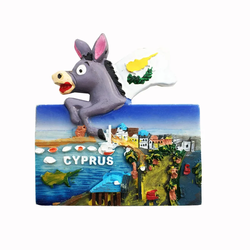 Cyprus Scenic Donkey Fridge Magnet Personalized Decoration Message Sticker Crafts Tourism Souvenir