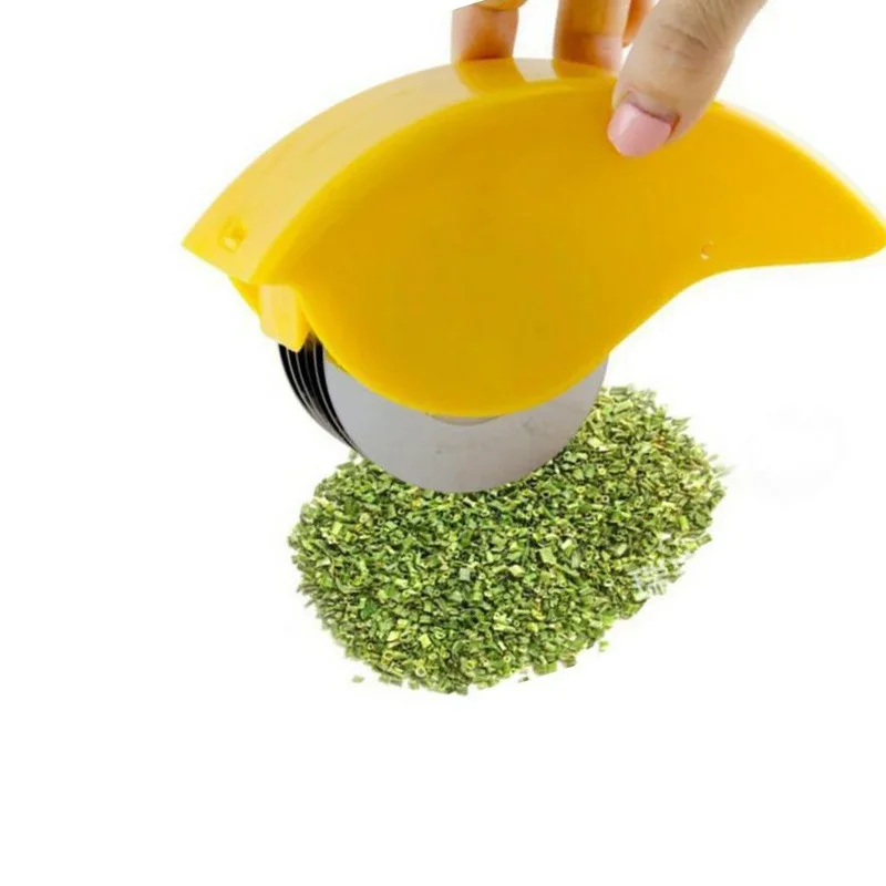 

1PC Rolling Roll rollers Mincer Herbal Manual Scallion Cutter Slicers Stainless Steel Blade Kitchen Vegetable Chopper