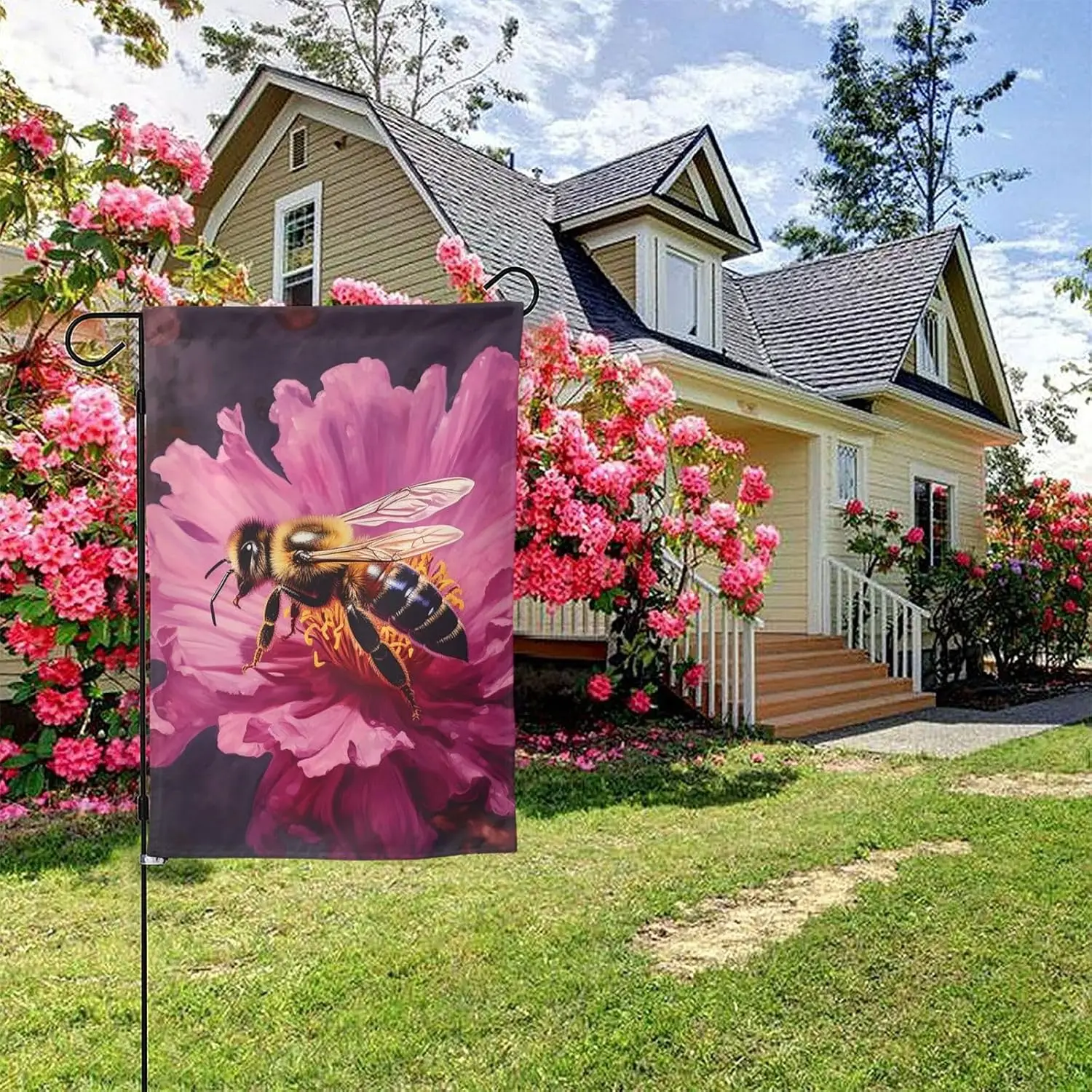 Bees Circling Garden Flag 12.5