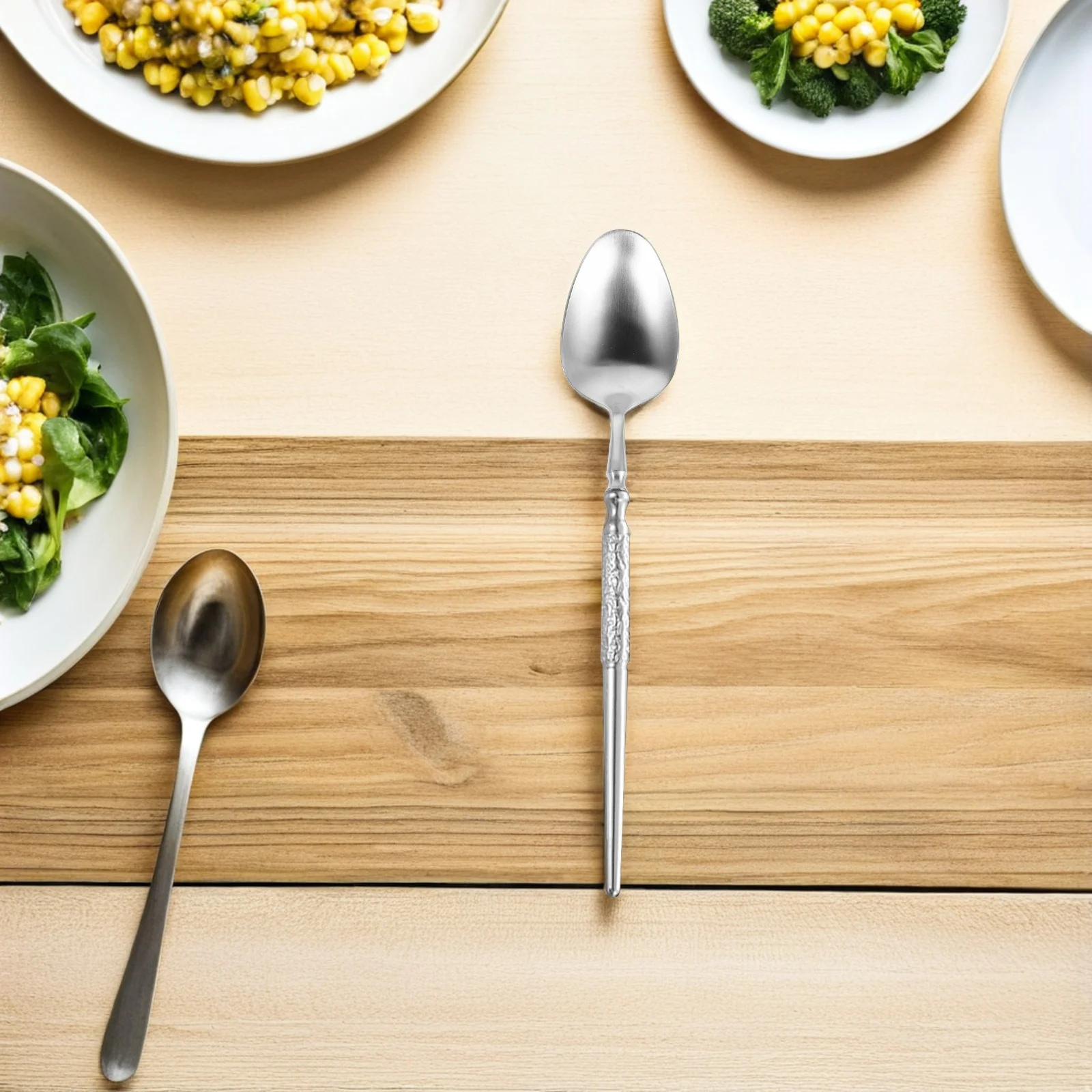 

2Pcs Stainless Steel Spoon Head Replacement Detachable Western Silverware Component for DIY Cutlery Customization Dinner Dessert