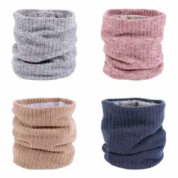 Shawl Wrap Double-Layer Collar Scarf Windproof Thick Neck Warmer Winter Neck Gaiter Circle Loop Scarves Fleece Lined Scarf