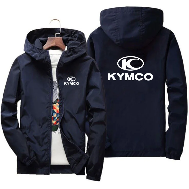 

KYMCO Men's Simple Solid Baseball Collar Zipper Jacket Bicycle Windproof Spring Autumn New Fishing Windbreaker