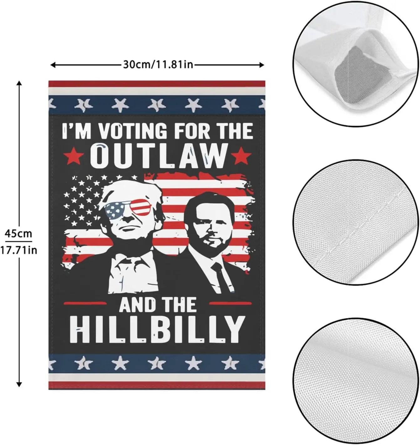 Trump I'm Voting For The Outlaw And Hillbillys Garden Flags 12x18 Double Sided Funny Garden Banner For Home Garden Patio And