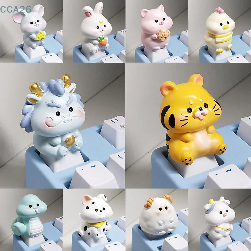 Keycap 12 Zodiac Cute Animals Cross Axis Keyboard Special OEM R4 ESC Cartoon Decoration Key Cover