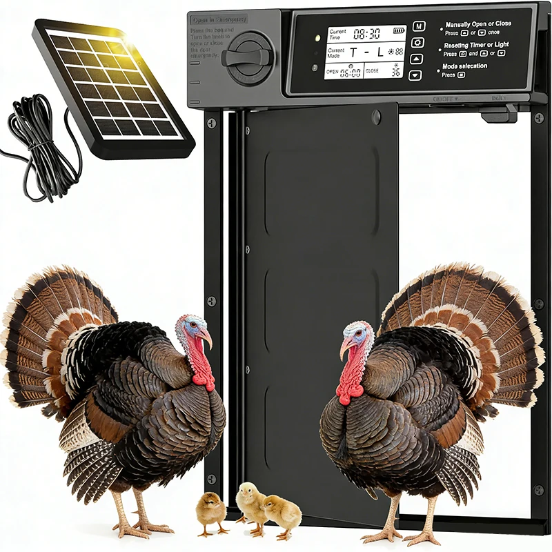 

Hot Selling Pet Supplies Rotating Chicken Door Waterproof Automatic Chicken Coop Door Battery Powered and Smart Timer