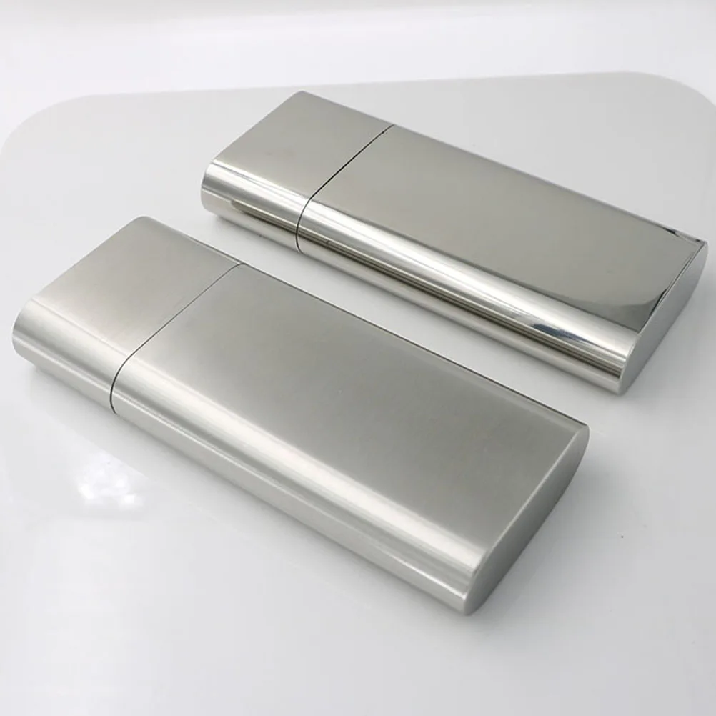 

Stainless Steel Box 3 Capacity Portable Pocket Size Gift For Men Durable Holder Tight Lid Cigar Case Cigarette Tube Small