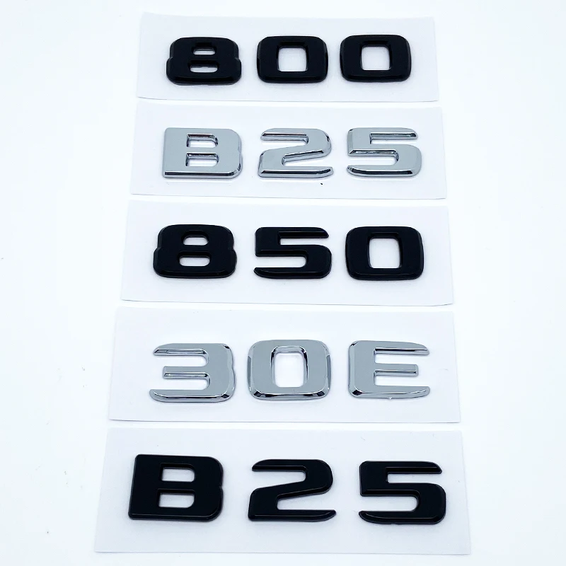 

Черные серебряные буквы B25 30E 900 850 800 700 Эмблема из АБС-пластика для Mercedes Benz Brabus E W212 W213 Значок багажника автомобиля Наклейка с логотипом