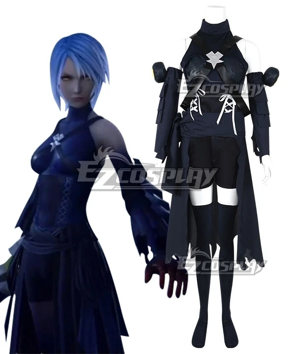 

Kingdom Hearts III Aqua Cosplay Costume Aqua Battle Suit Halloween Carnival Clothing Custom Made Suits Outifts