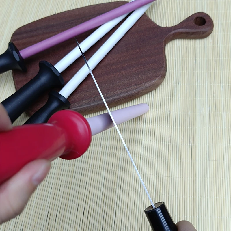 8/10/12 Inch Professional Ceramic Knife Sharpener Rod Durable Knife Grinder With Non-Slip Handle Kitchen Knife Sharpening Blade