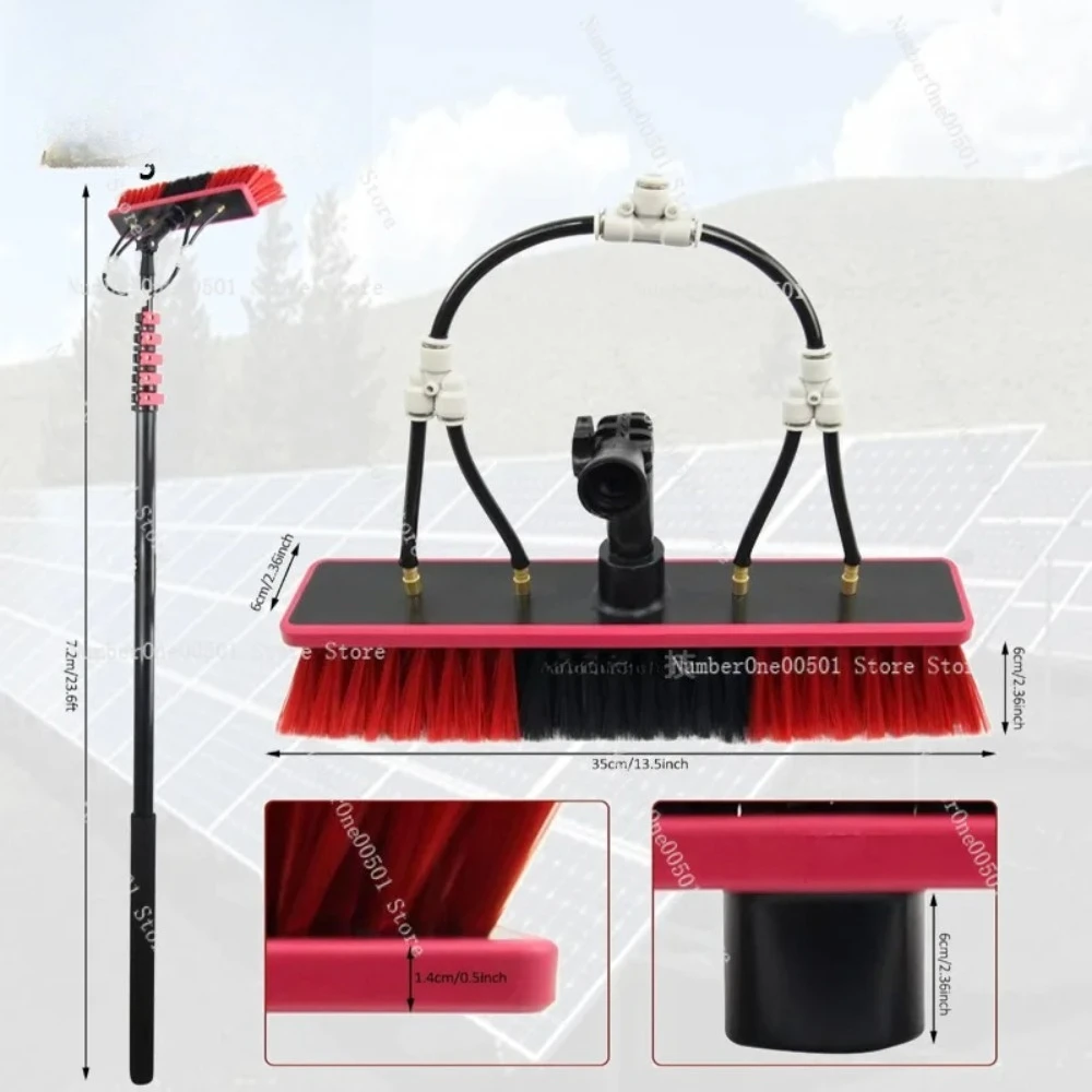Telescopic Rod Car Wash Water Brush, with Wiper Lengthened, Can Spray Water To Clean High Window Glass