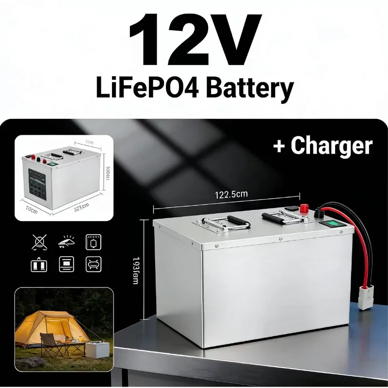12V 24V 48V LiFePO4 Battery 100Ah-280Ah | Bluetooth BMS | 1200W Inverter Ready | RV Camping Off-Grid Solar Power Storage with Ch