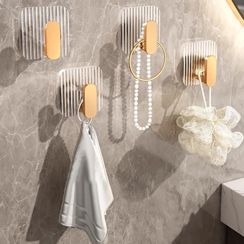 Acrylic Tranparent Multifunction Wall Hook Key Cloth Organizer Hanger Bathroom Robe Towel Rack Kitchen Hardware Hooks