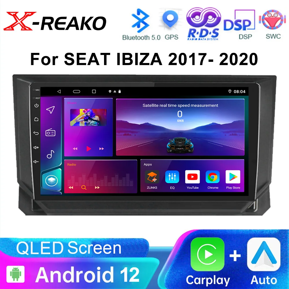 

X-REAKO For SEAT lbiza 2017 2018 2019 2020 Android 12 Car Mirror Connection Split Screen Radio Multimedia player GPS Navigation