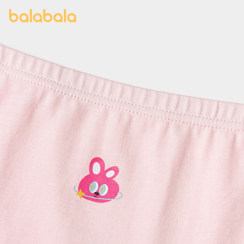 Balabala Underwear Girls Cotton Square-Cut Boxer Briefs Children Triangular Shorts Non-Pinch Pack of Three with Square Corners