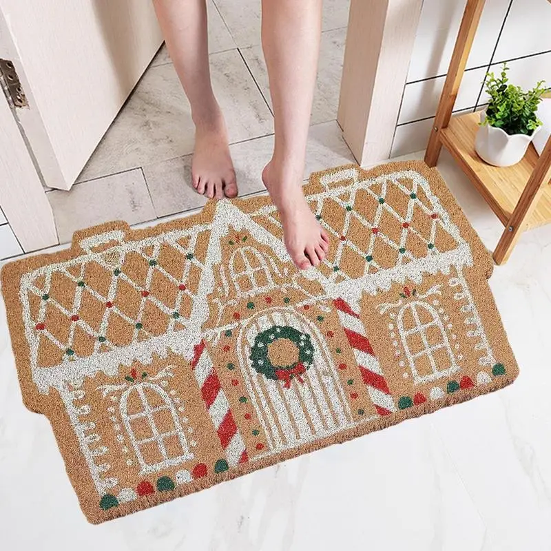 2025 Christmas Front Door Mat Entrance Door Rug Holiday Decorations Christmas Decor Non-Slip Winter Mat For Indoor