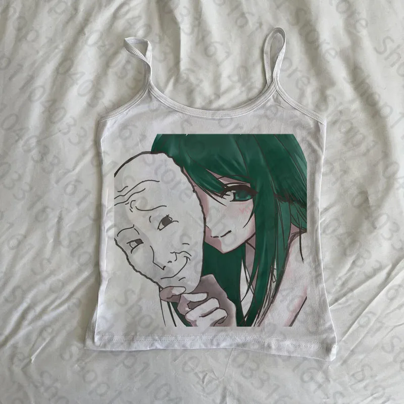 

2000s Cute Girls Baby Tank Tank Tops Aesthetic Y2k Style Print Women Cropped Tops Gothic Punk Printing Trashy Girls Tank Tops