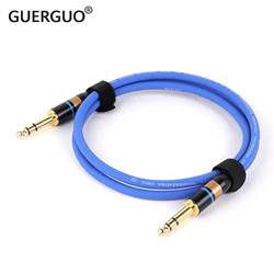 1PC 1/4'' TRS Guitar Patch Cable 6.35mm Male Stereo Gold Plated Jack Audio Balanced Cord for Electric Guitar Bass Keyboard Mixer