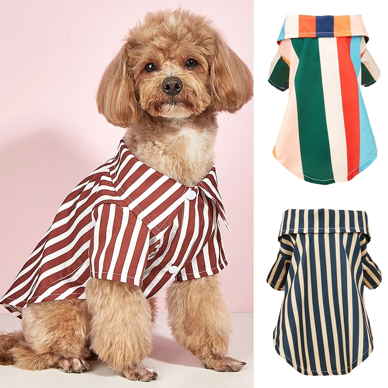 Puppy Dog Summer Clothes Fashion Stripe Pet Vest Shirt for Small Dogs Poodle Schnauzer Pinscher Shirts mascotas Clothing Costume