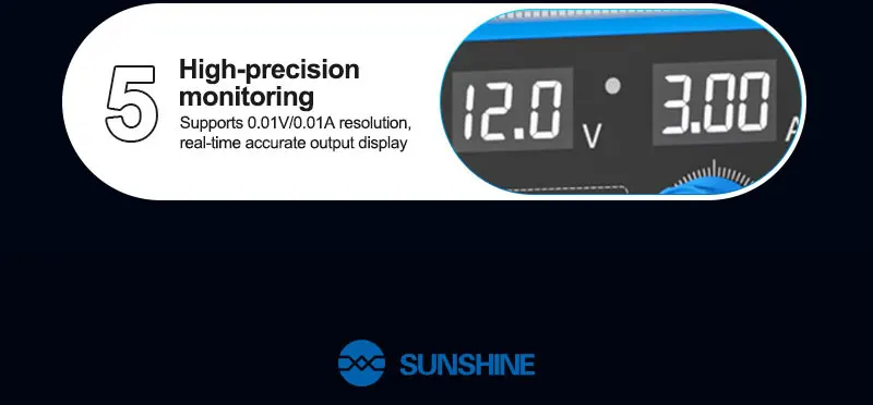 SUNSHINE P5 Mini-Smart-Netzteil, ausgestattet mit USB-C/USB-A-Anschlüssen, unterstützt 5 V/3 A-Ausgang, Echtzeit-Spannungs- und Stromanzeige – Detail 5