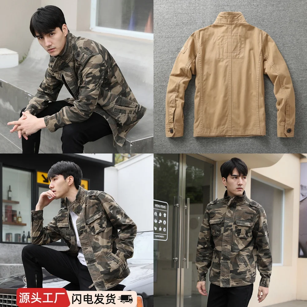 

Men's Trench Coat Autumn Military Camouflage Jacket High Quality Fashion Brand Workwear Outerwear Winter Thickened Mens Coats