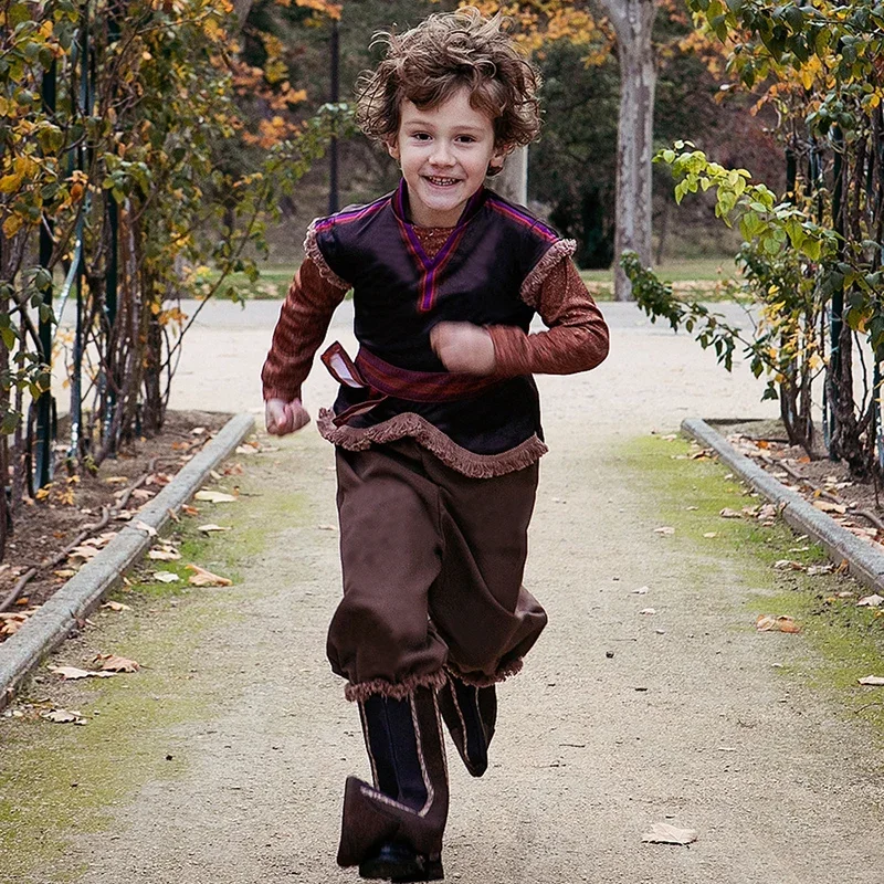 Costume de Cosplay de la Reine des Neiges pour Enfant Garçon, Haut et Pantalon, Combinaison d'Halloween et de Noël