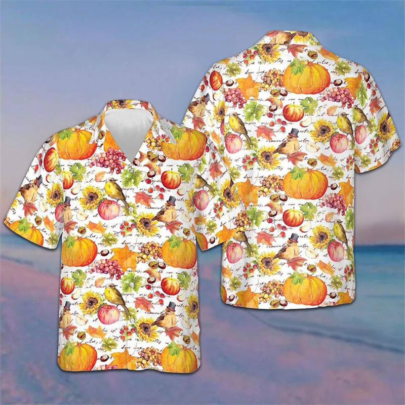 

Vintage Pumpkin 3D Graphic Shirts Men Hawaii Shirt Women Party Pretty Tops Mens High Fashion Clothing Thanksgiving Perfect Gift